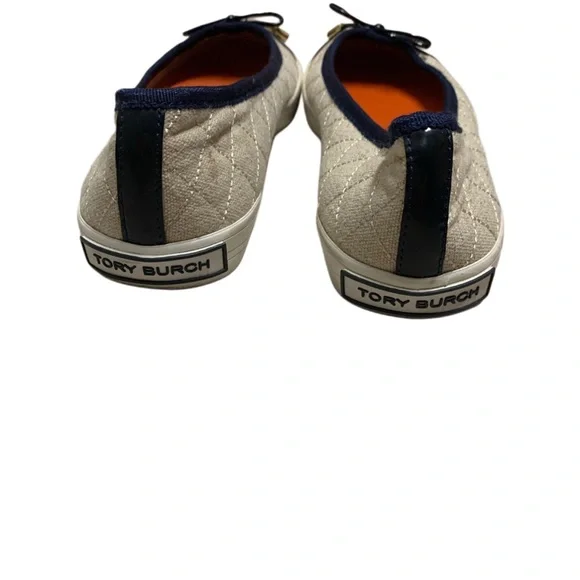 Tory Burch Beige and Navy Flats - Picture 3 of 4